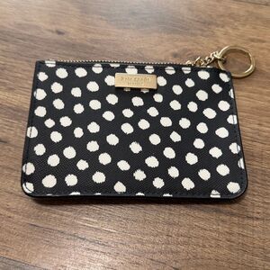 KATE SPADE Black and White Cardholder Keychain Wallet